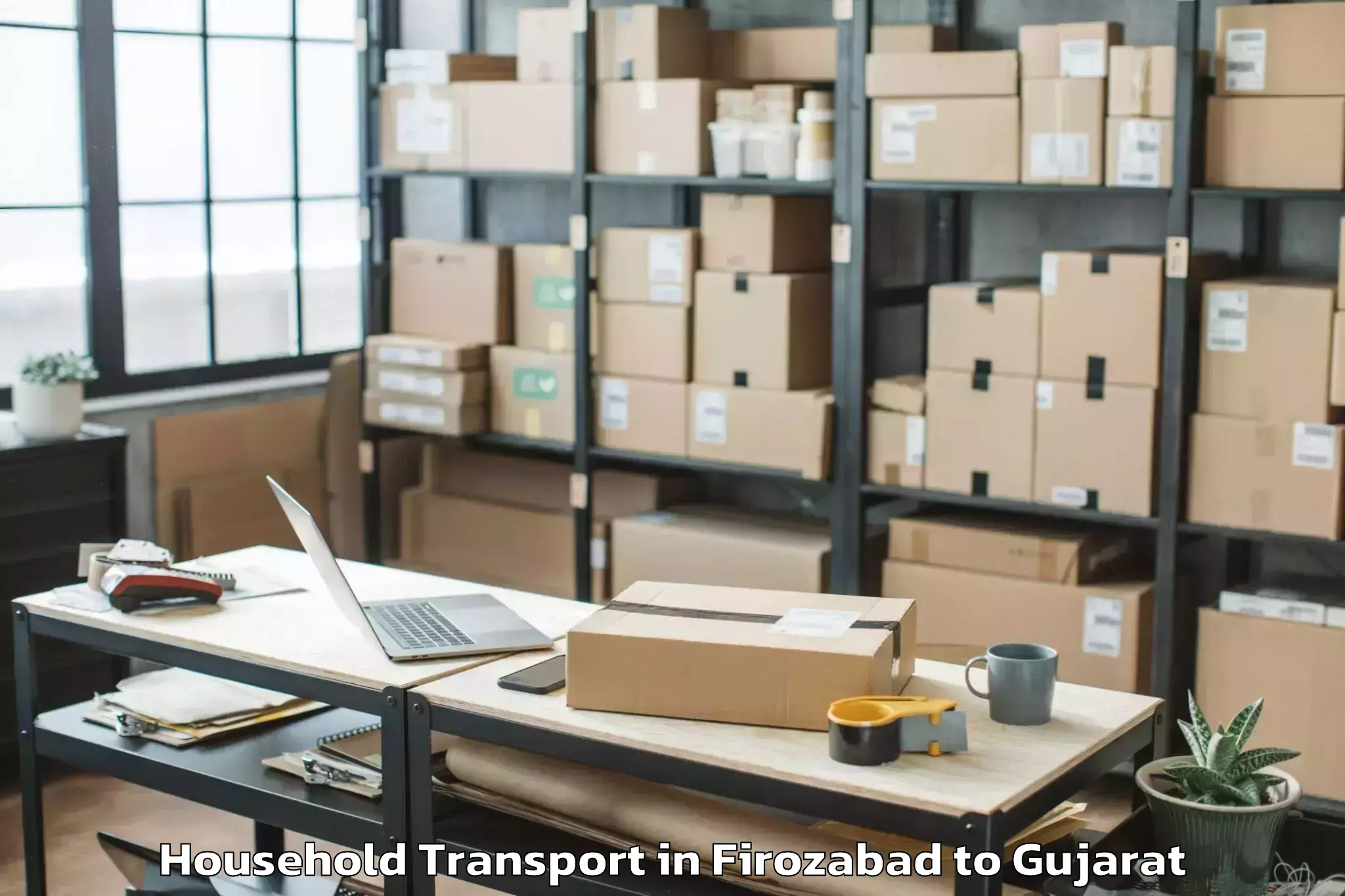 Trusted Firozabad to Palanpur Household Transport